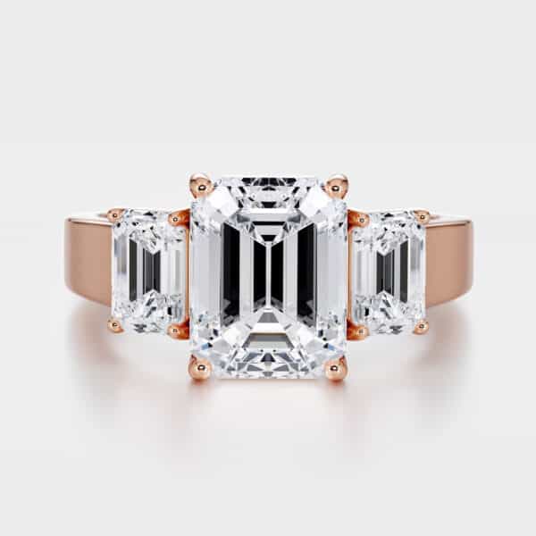 Trellis Ring Emerald shape engagement ring