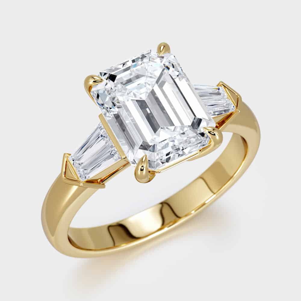 Radiant And Tapers Side Diamonds Ring