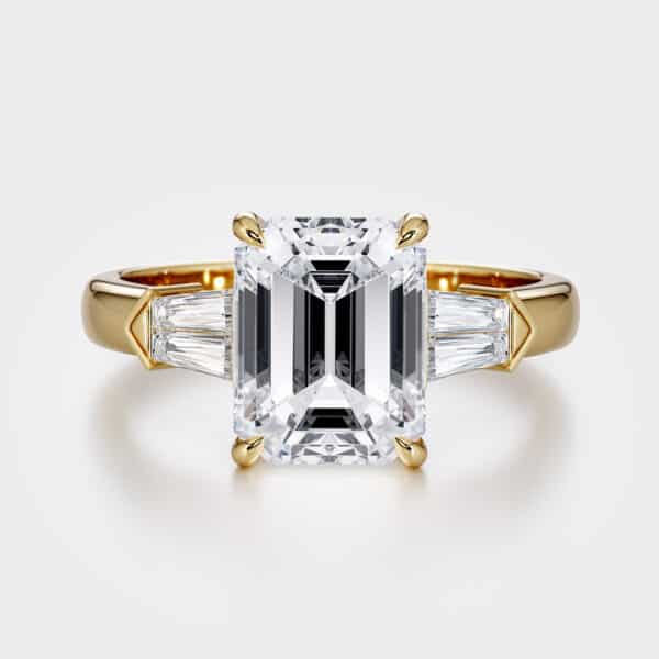 Radiant And Tapers Side Diamonds Ring