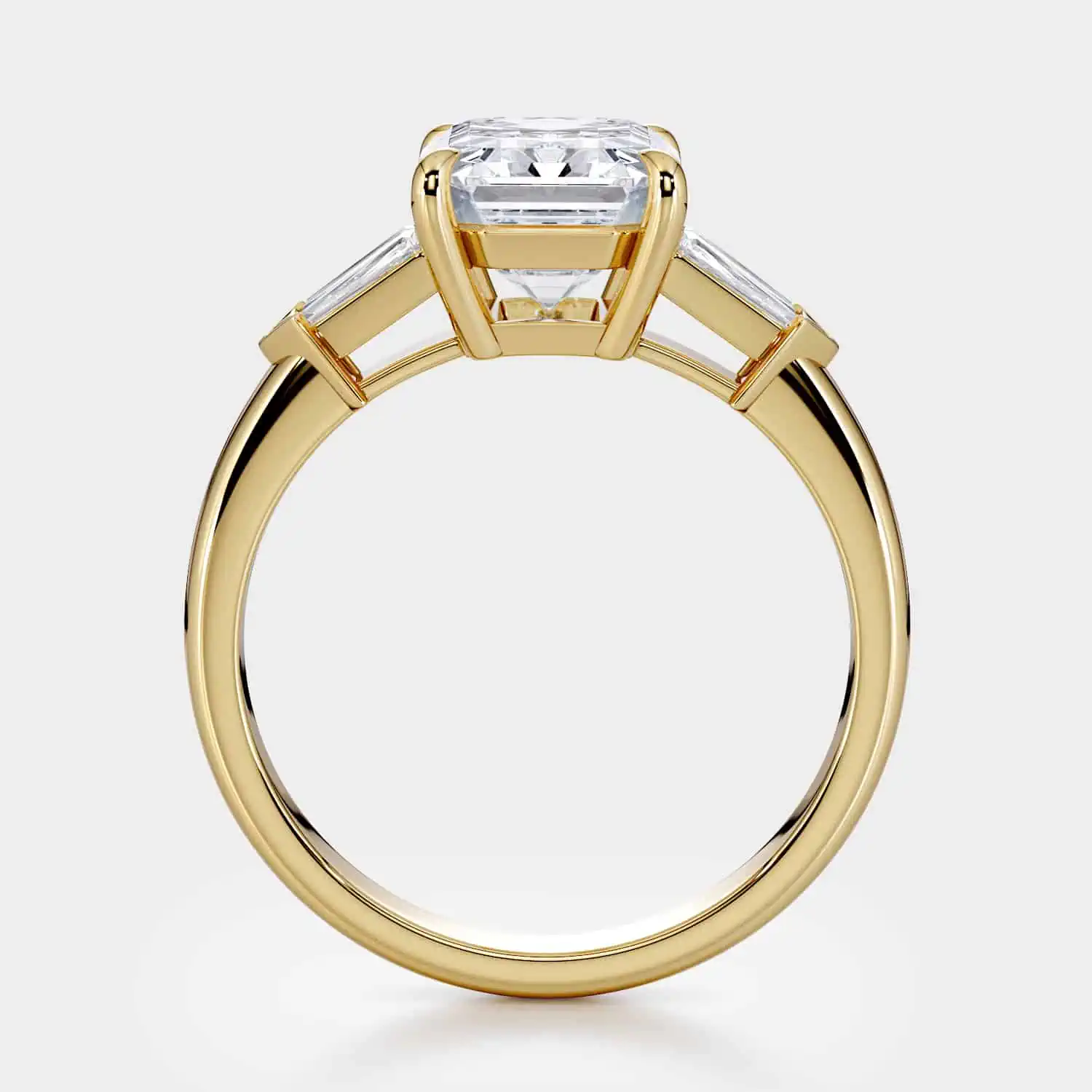 Radiant And Tapers Side Diamonds Ring