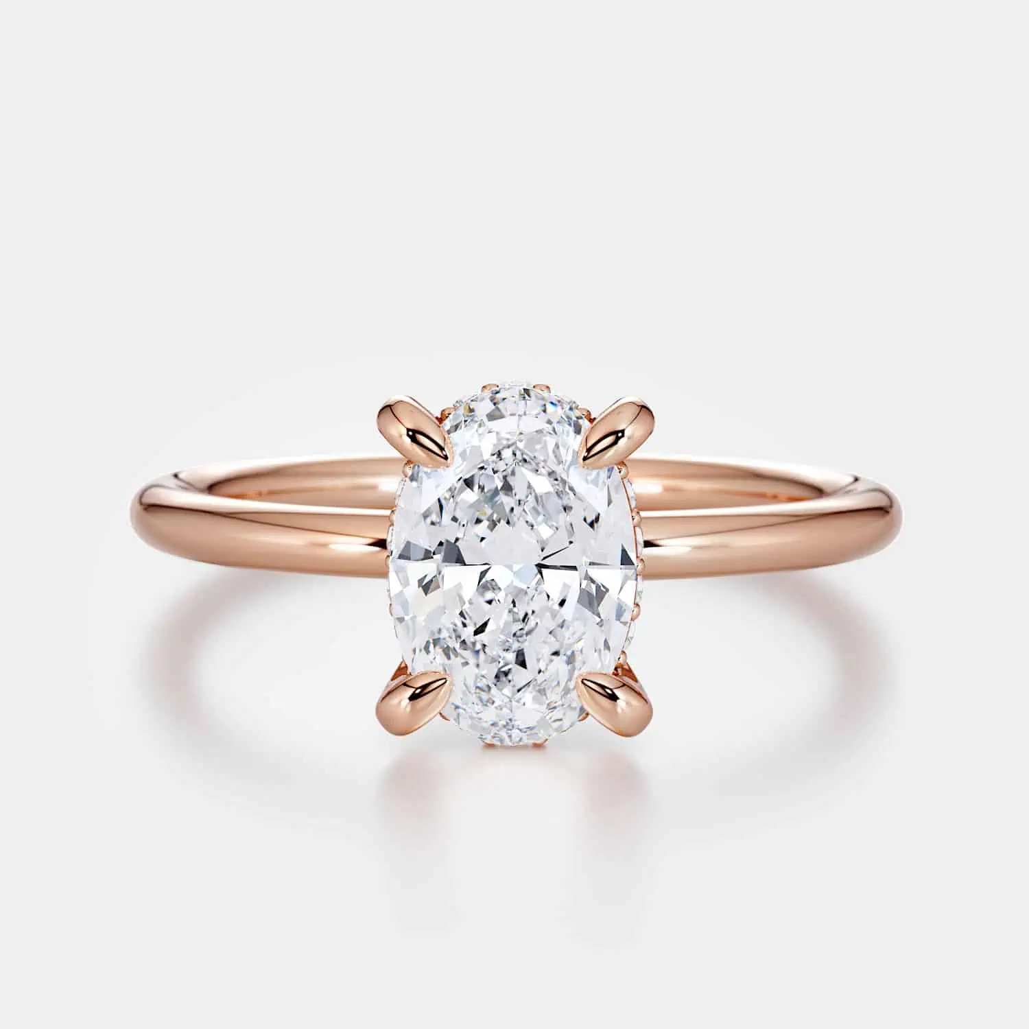 oval rose gold engagement ring