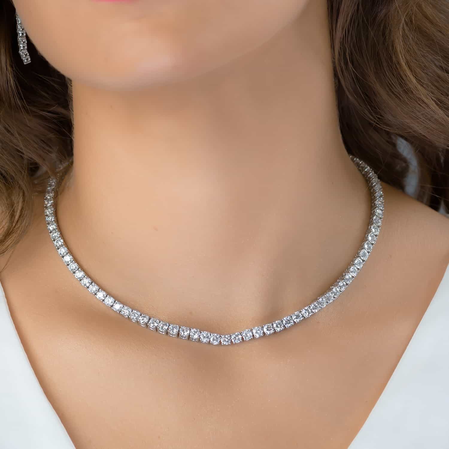 4 ct Lab Diamond S-Link Tennis Necklace - The Jewelry Exchange