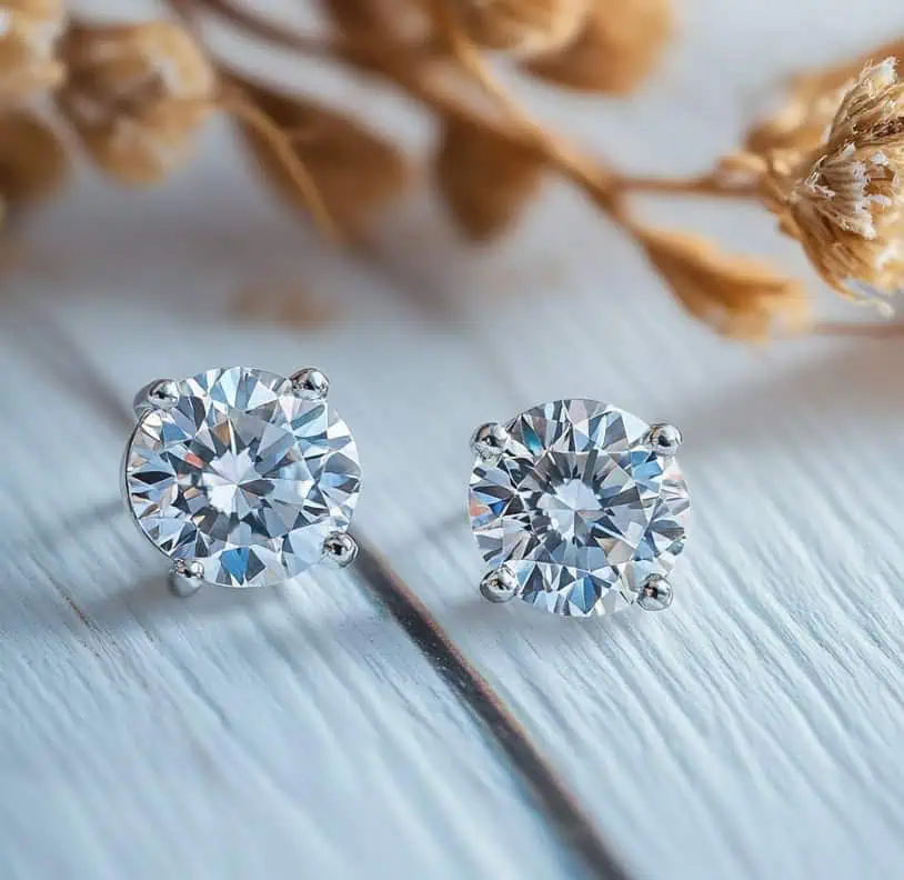 2 Carat Each Round Diamond Stud Earrings – Classic Solitaire Set, Free Shipping in USA & Canada - Image 4