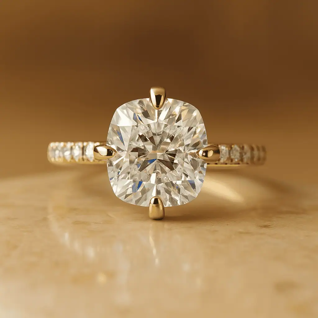3 Carat Cushion Cut Kardashian Engagement Ring