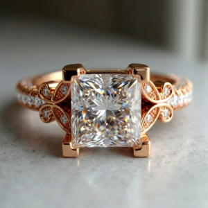 2 Carat Princess Cut Lab Diamond Engagement Ring