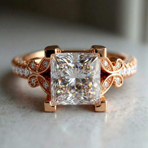 2 Carat Princess Cut Lab Diamond Engagement Ring