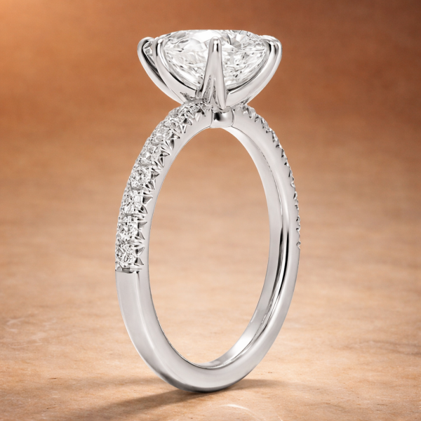 5ct Pear Shape Lab Diamond Engagement Ring – 14K White Gold