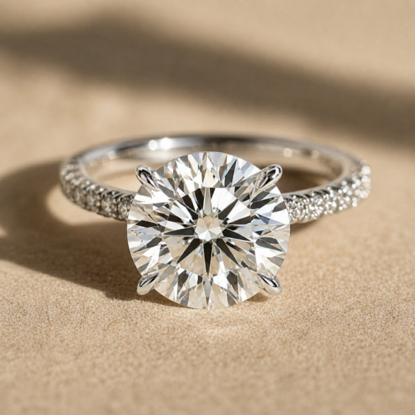 2.35 Carat Round Cut Lab Diamond Engagement Ring