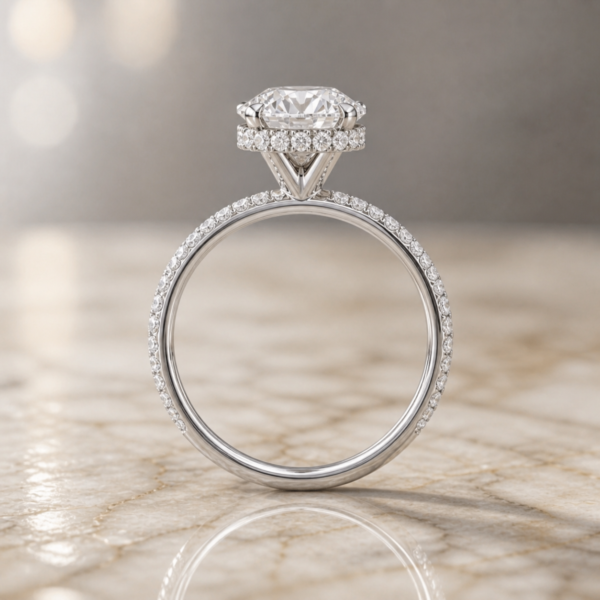 2.35 Carat Round Cut Lab Diamond Engagement Ring