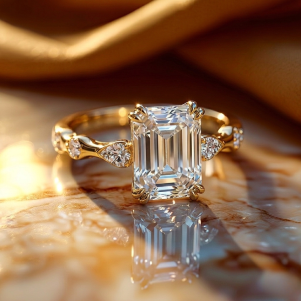 emerald cut diamond ring