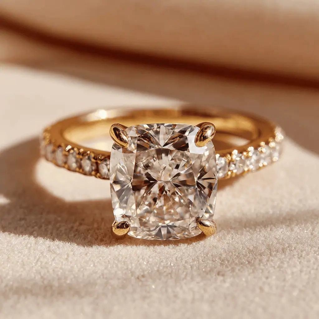 2.50 Carat Cushion Cut Lab Grown Diamond Engagement Ring