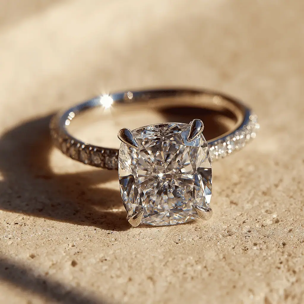 4.50 Carat Cushion Lab Diamond Engagement Ring - Image 2