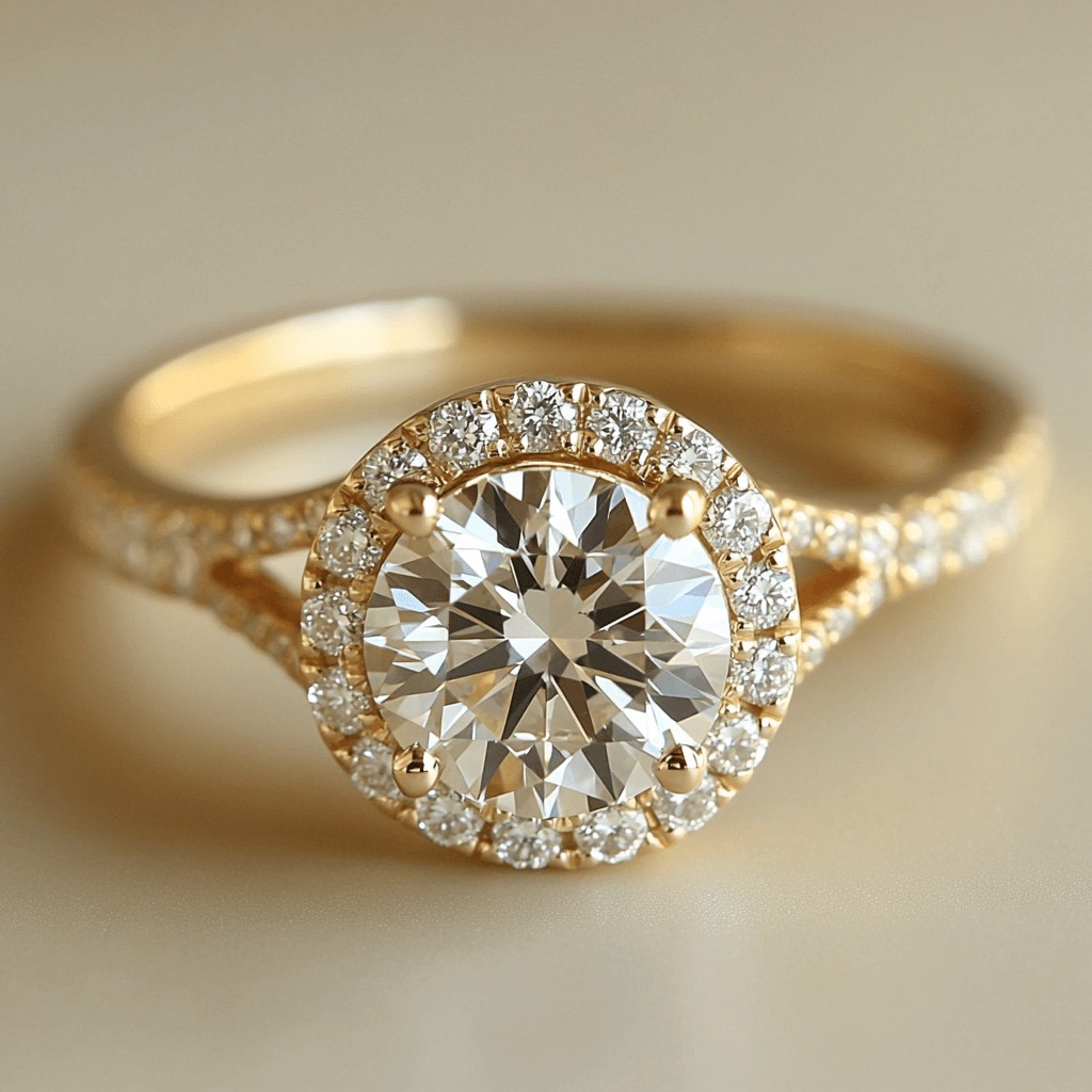2.90 Carat Round Lab Diamond Split Shank Engagement Ring