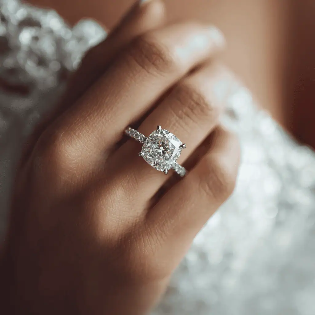 4.50 Carat Cushion Lab Diamond Engagement Ring - Image 3