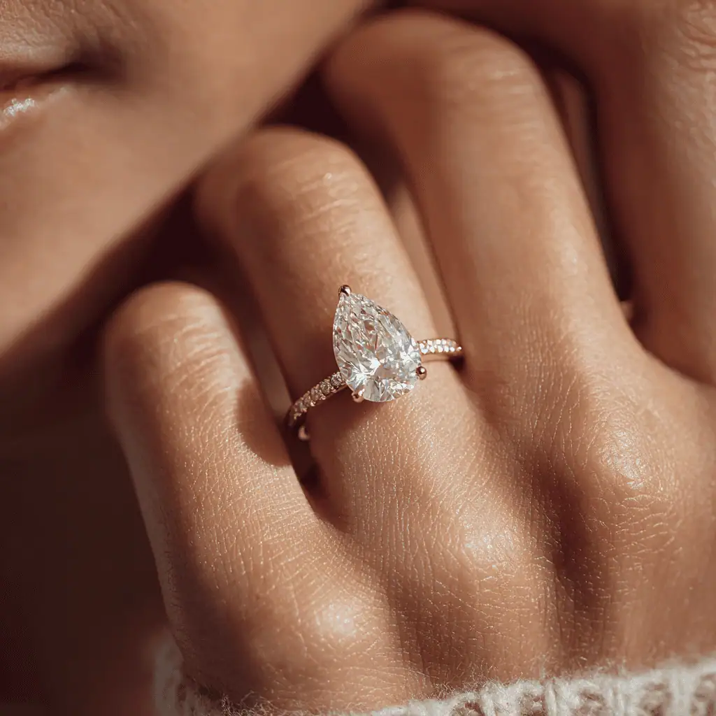 engagement ring on hand