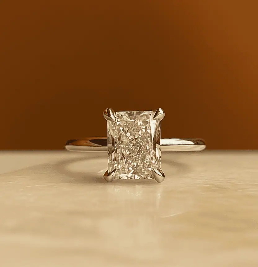 2 Carat Radiant Solitaire Engagement Ring