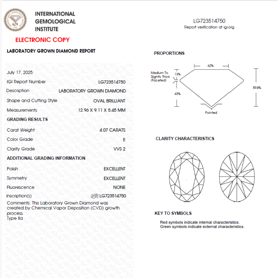 Ariel Jewelry | 5.5 Carat Oval Lab Diamond Three-Stone Ring | 14K Yellow Gold 5.5 Carat Oval Lab Diamond Three-Stone Ring | 14K Yellow Gold - Image 3