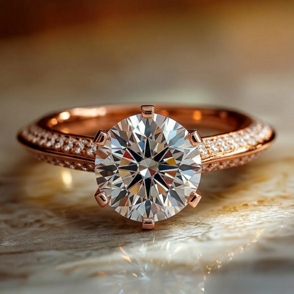 2.80 Carat Round Cut Lab Diamond Engagement Ring