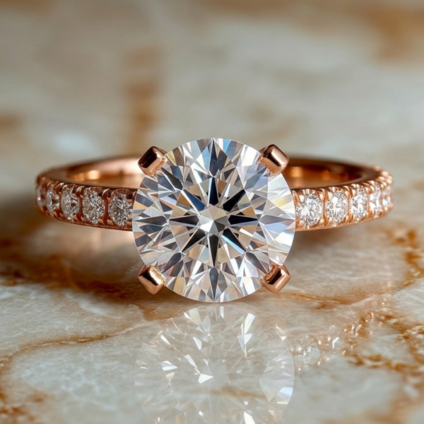 3.50 Carat Round Cut Diamond Engagement Ring