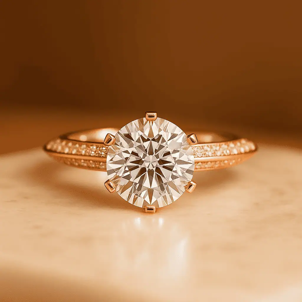 2.80 Carat Round Cut Lab Diamond Engagement Ring