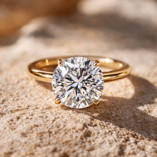 3.03 Carat Round Cut Diamond Solitaire Ring