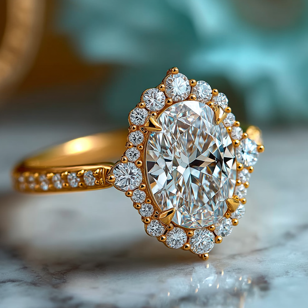 Oval Lab Grown Diamond Ring | 4 Carat IGI Certified Lab Diamond