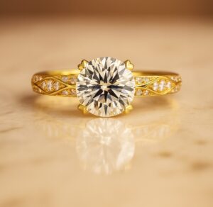 1.50 Carat Round Cut Natural Diamond Engagement Ring