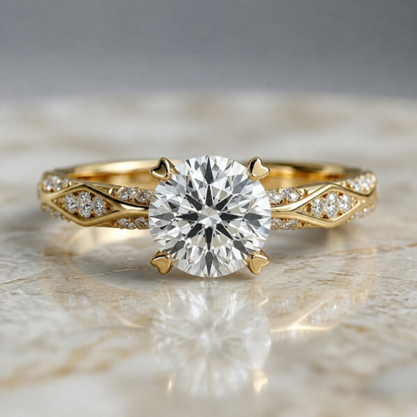 ROUND CUT YELLOW GOLD RING