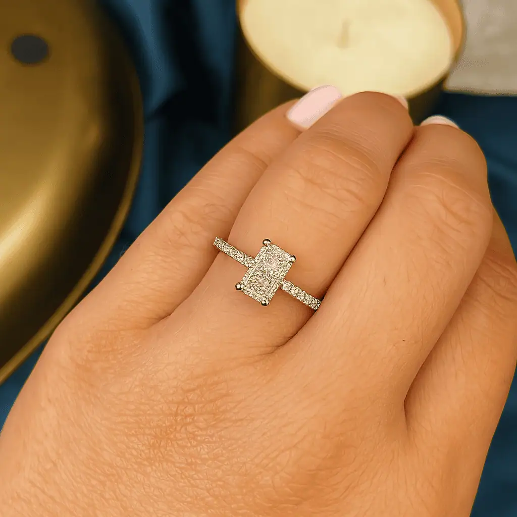 Ariel Jewelry | 1 Carat Radiant Cut Natural Diamond Engagement Ring 1 Carat Radiant Cut Natural Diamond Engagement Ring - Image 5