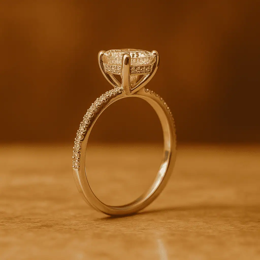 Ariel Jewelry | 1 Carat Radiant Cut Natural Diamond Engagement Ring 1 Carat Radiant Cut Natural Diamond Engagement Ring - Image 3