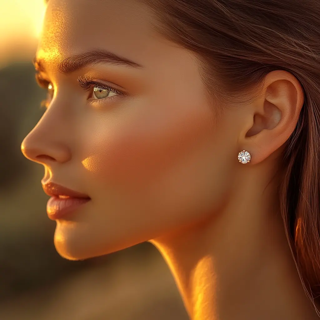 1.40 Carat Total GIA Certified Natural Diamond Stud Earrings – Round Brilliant Cut in 14K White Gold - Image 2