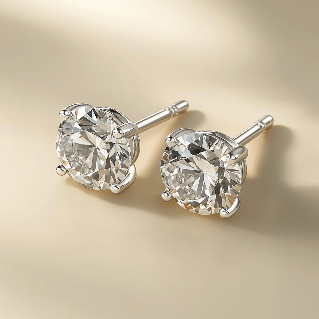 2 Carat Lab Diamonds Round Cut Martini Stud Earrings - Image 2