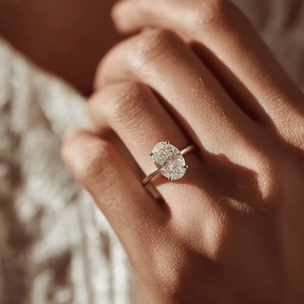 2.50 Carat Oval Diamond Solitaire & Wedding Band 2.5mm - Image 2