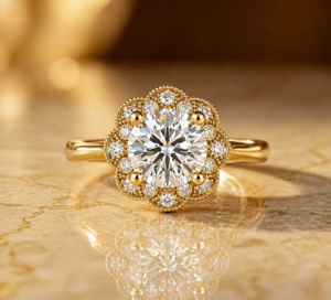 2.40 Carat Round Cut Halo Lab Grown Diamond Engagement Ring