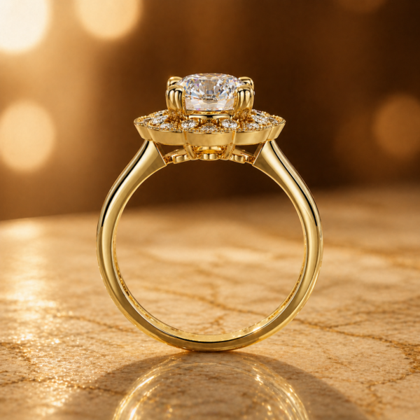 2.40 Carat Round Cut Halo Lab Grown Diamond Engagement Ring
