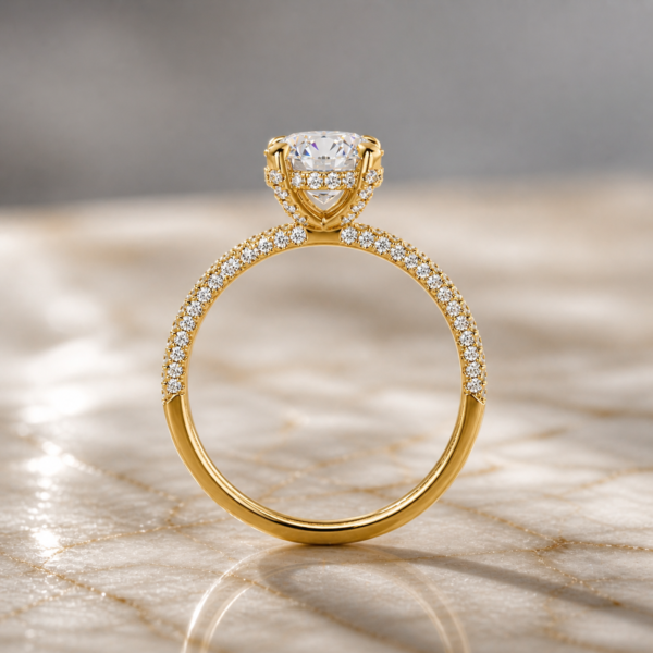 2.50 Ct Lab Grown Diamond Engagement Ring Yellow Gold