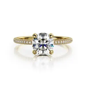 1.90 Carat Round Cut Lab Diamonds Three Rows Pave Setting