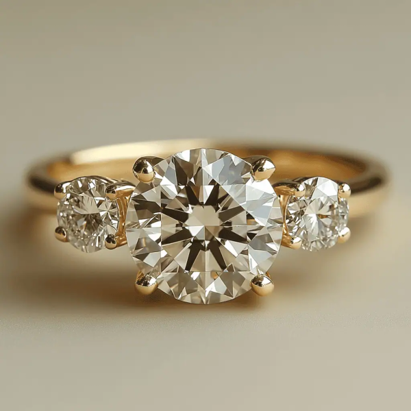 three diamonds ring natural diamonds