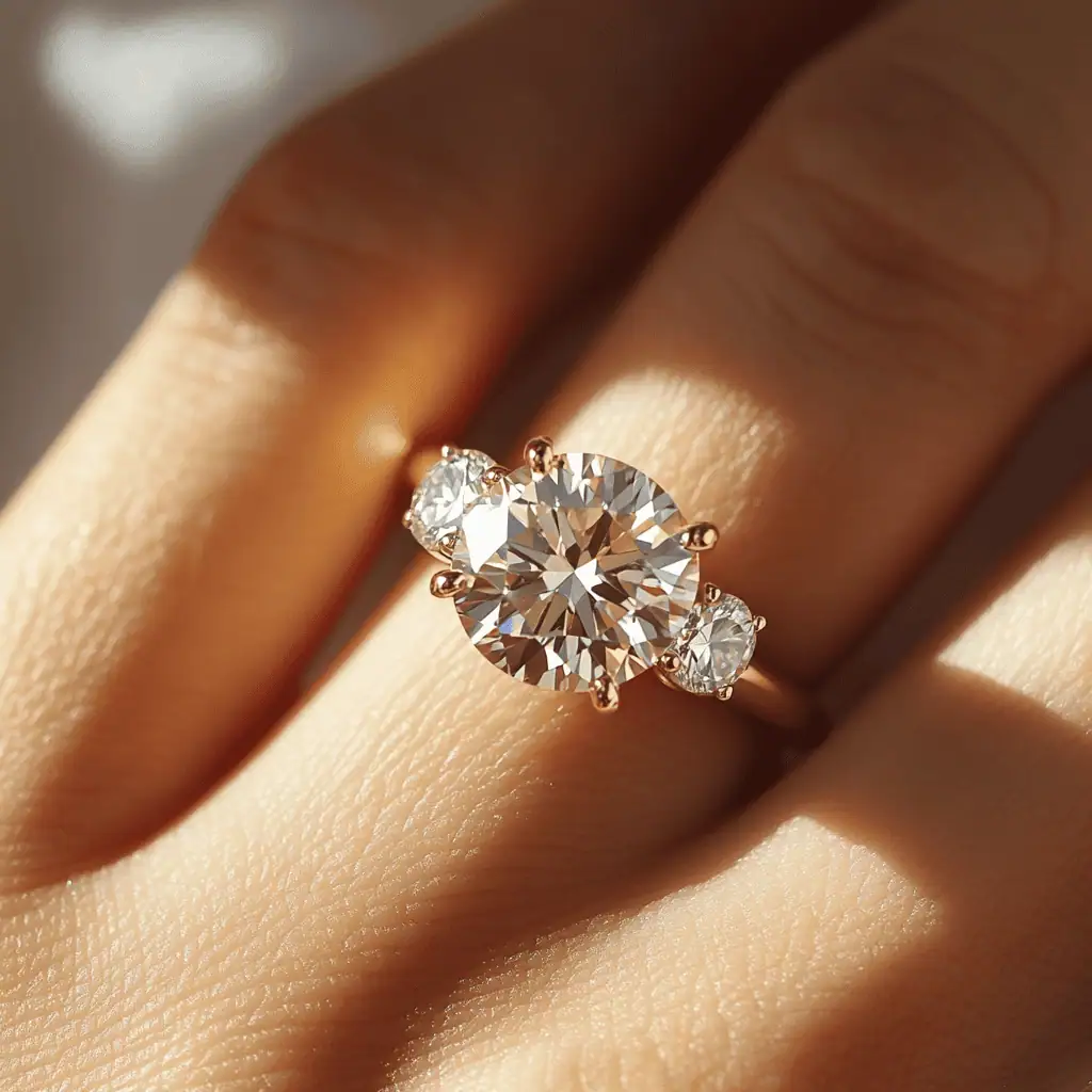 2.00 Carat Natural Diamond Three-Stone Engagement Ring - Image 4