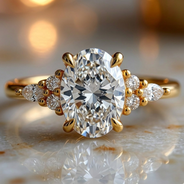 3 Carat Oval Lab Diamond Engagement Ring