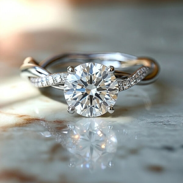 1.50 Carat Round Cut Lab Diamond Engagement Ring