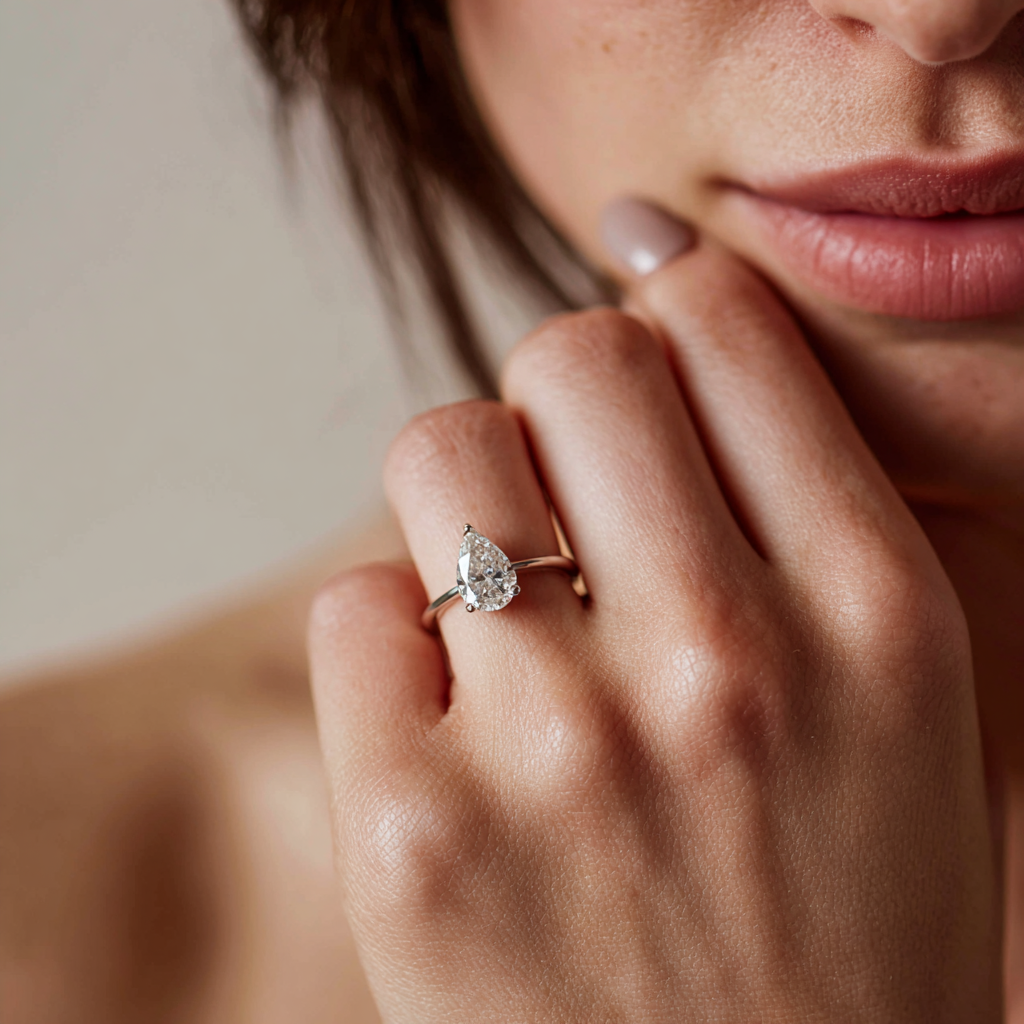 2 Carat Pear Shape Lab Grown Diamond Engagement Ring – IGI Certified - Image 4