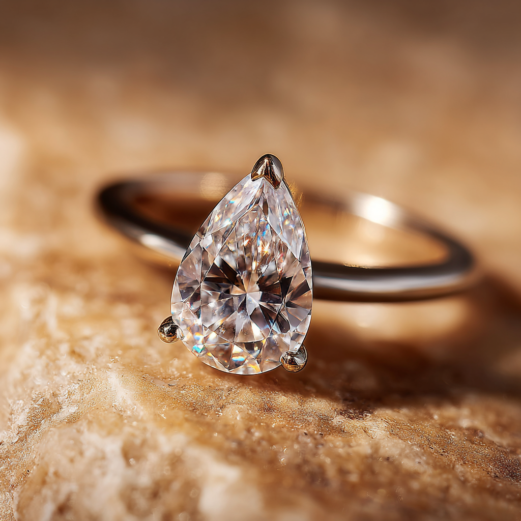 2 Carat Pear Shape Lab Grown Diamond Engagement Ring – IGI Certified