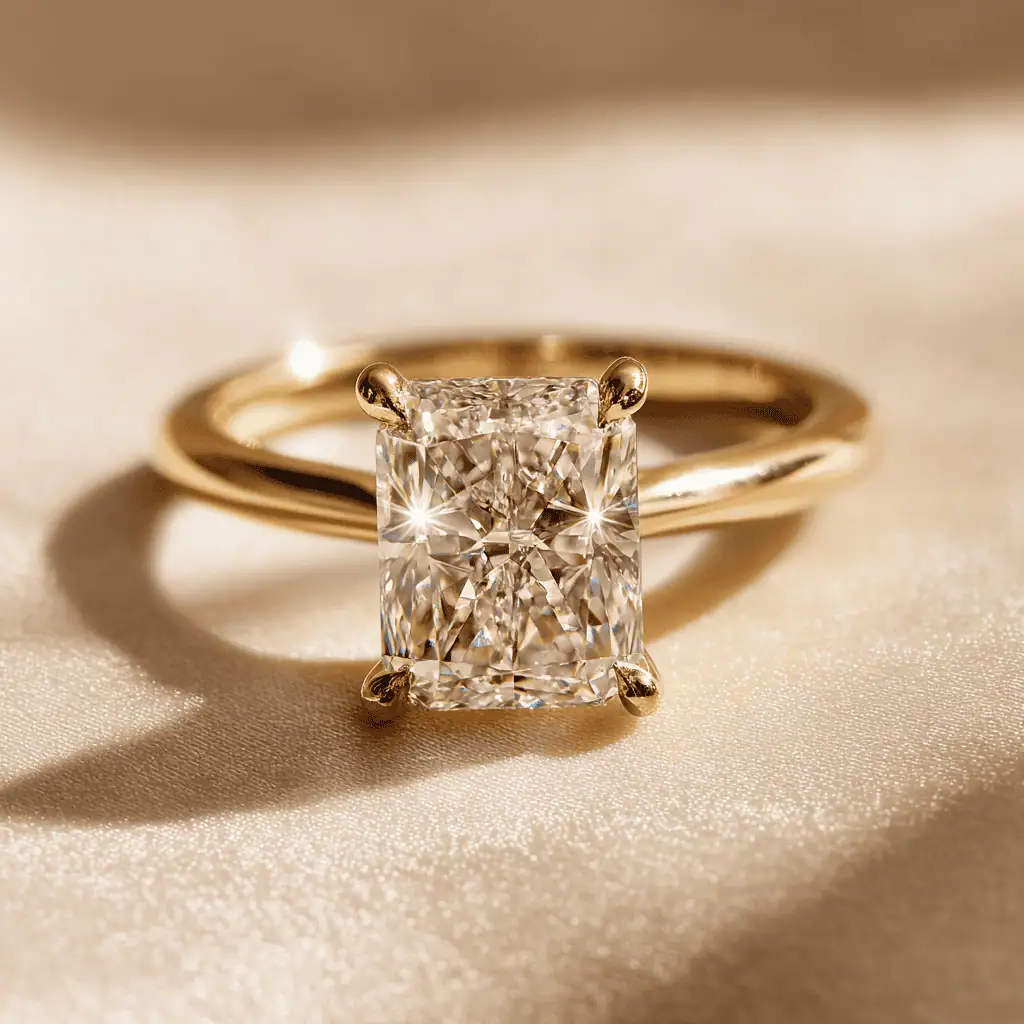 3 Carat Radiant Cut Engagement Ring Solitaire Ring