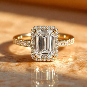 2 Carat Emerald Cut Lab Grown Engagement Ring