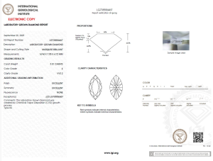 3 carat e vvs2 marque diamond igi certificate