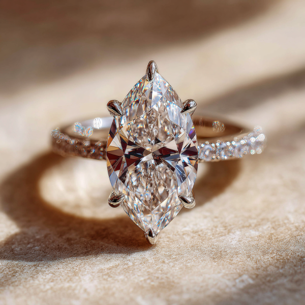 4.5 Carat D VVS1 IGI Certified Lab Diamond Engagement Ring in 14K White Gold