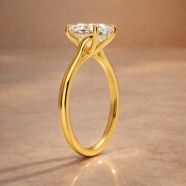 2.5 Carat Oval Cut Lab Diamond Solitaire Ring Yellow Gold 14K