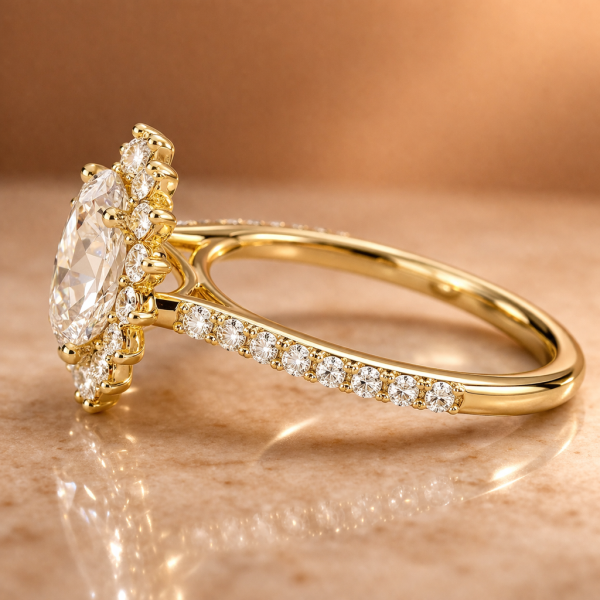 Ariel Jewelry | 2 ct Radiant Cut Diamond Ring - White Gold Hidden Halo
