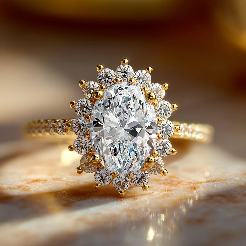 oval cut halo style ring